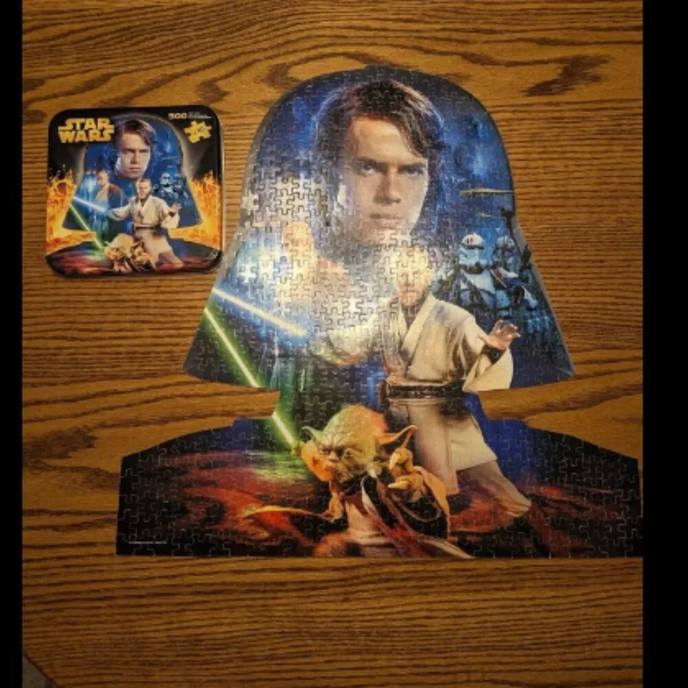 Star Wars 500 Piece Double Sided Puzzle Metal Tin Complete All Pieces Yoda